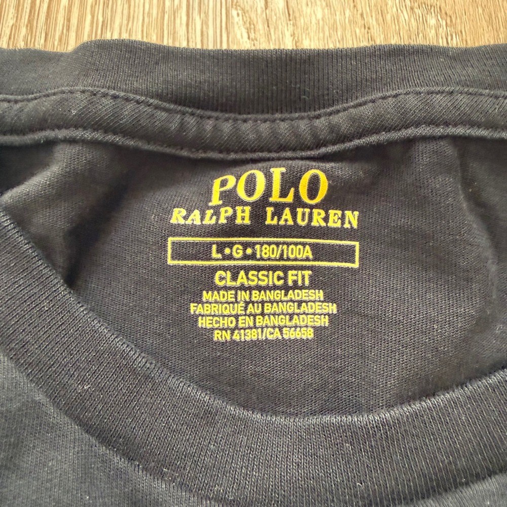 Polo Ralph‎ Lauren Classic Fit Long Sleeve T-Shirt Mens Large Black Pony Logo - Picture 4 of 8